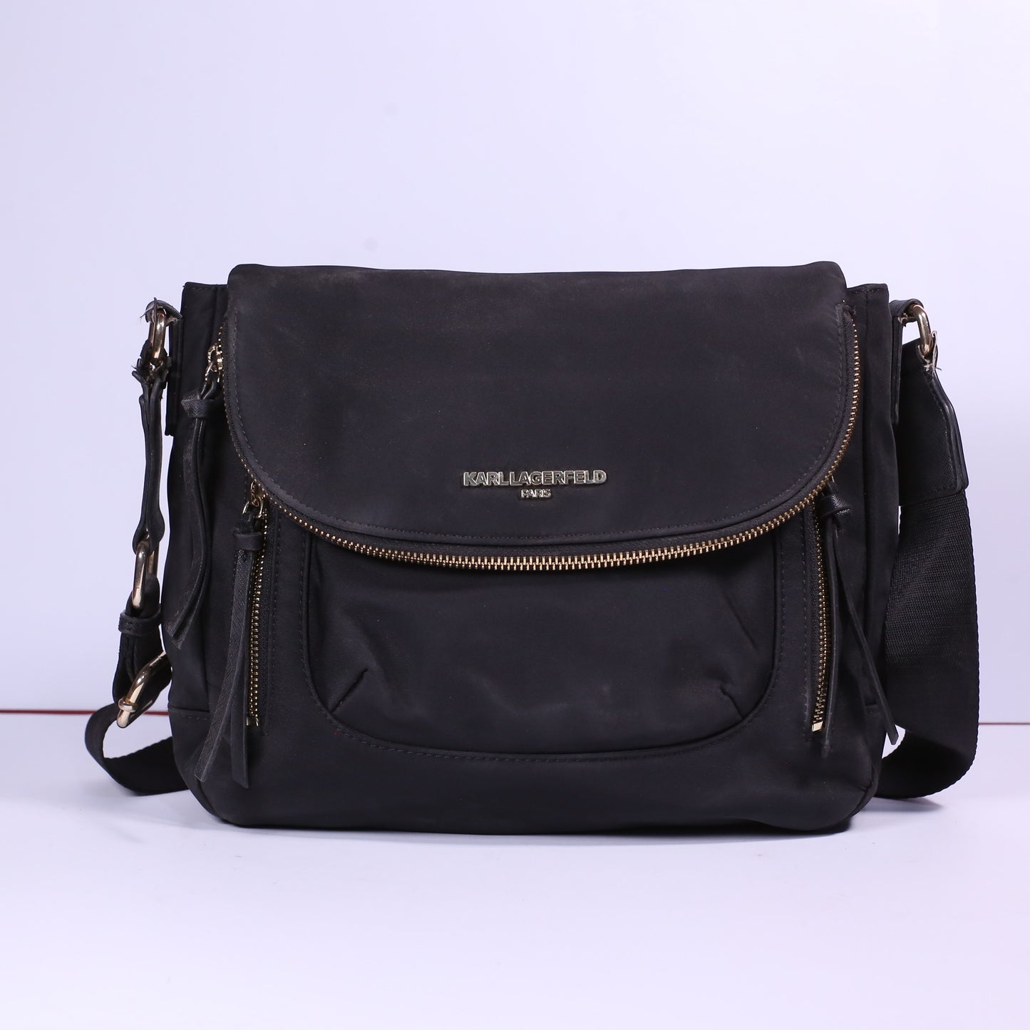 Karl Laggerfield Paris Blk Crossbody Travel Bag