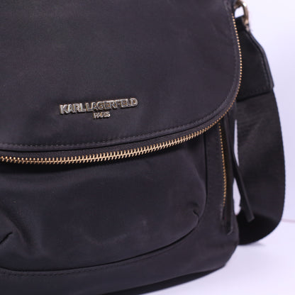 Karl Laggerfield Paris Blk Crossbody Travel Bag