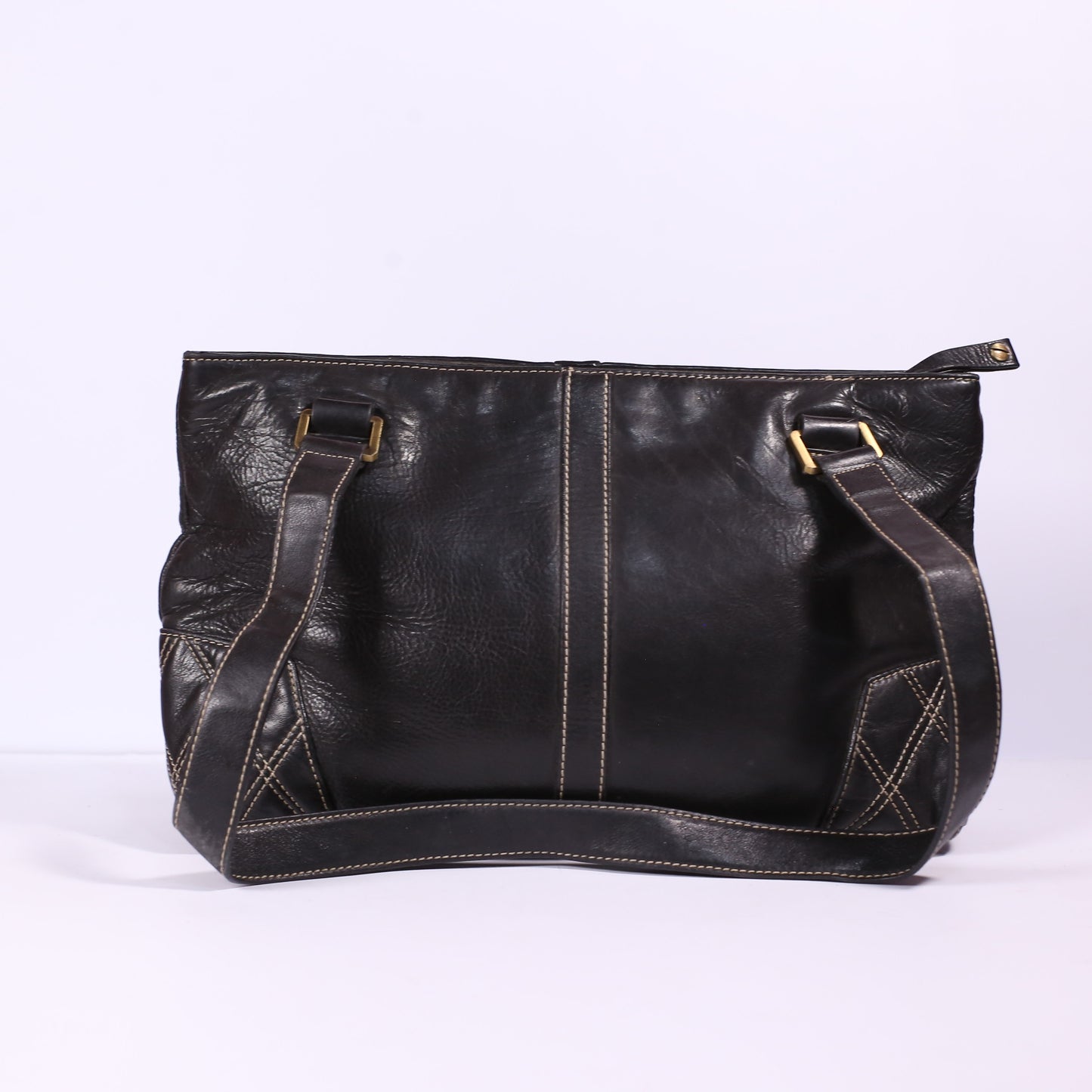 FRANCO SARTO Black Genuine Leather Shoulder Bag