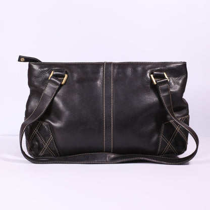 FRANCO SARTO Black Genuine Leather Shoulder Bag