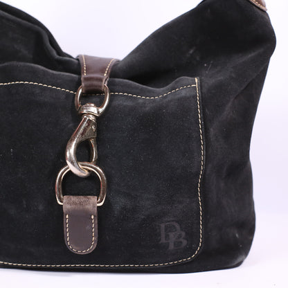 DOONEY & BOURKE Annalisa Lock Sac Black Suede Shoulder Bag