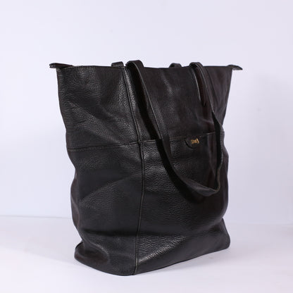 D&J Black Pebbled Leather Shoulder Bag