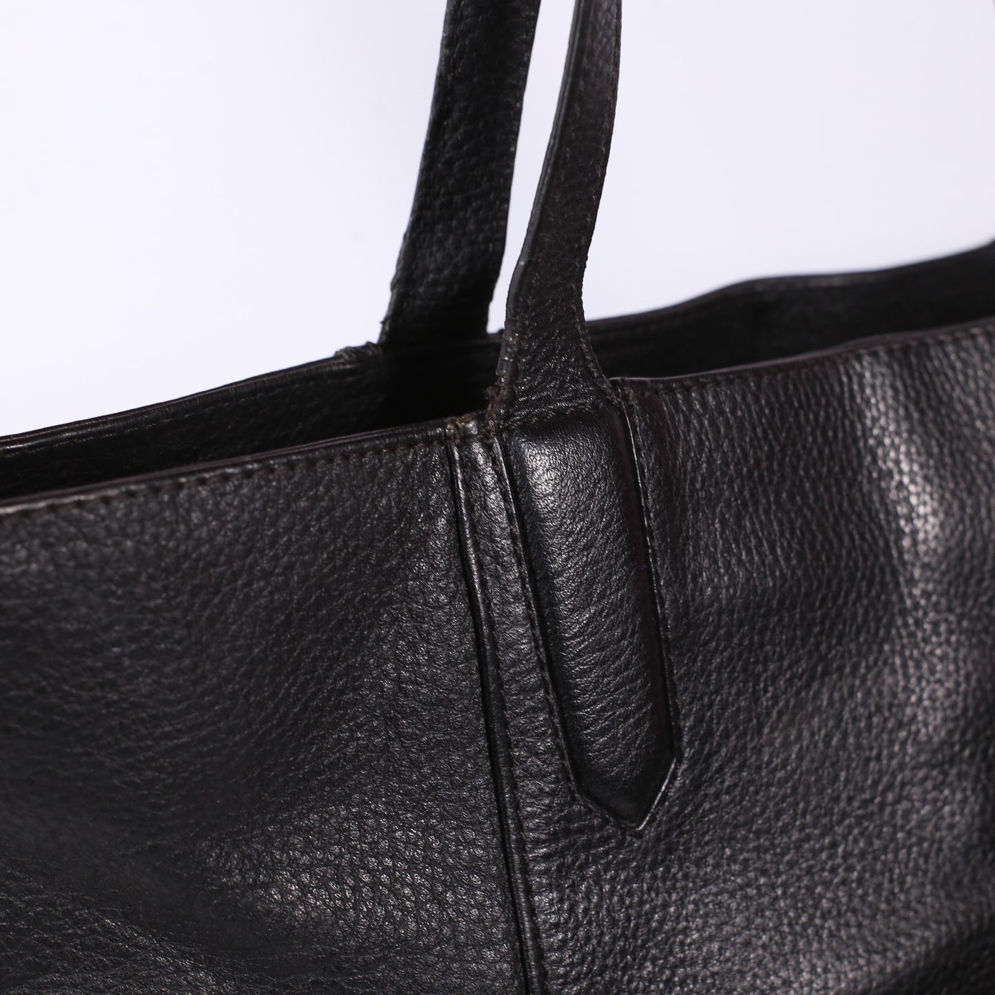 D&J Black Pebbled Leather Shoulder Bag