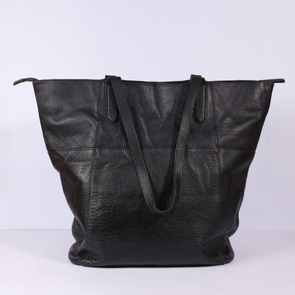 D&J Black Pebbled Leather Shoulder Bag