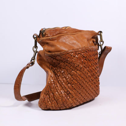 LANGELOTTI BROWN LEATHER WOMEN BAG