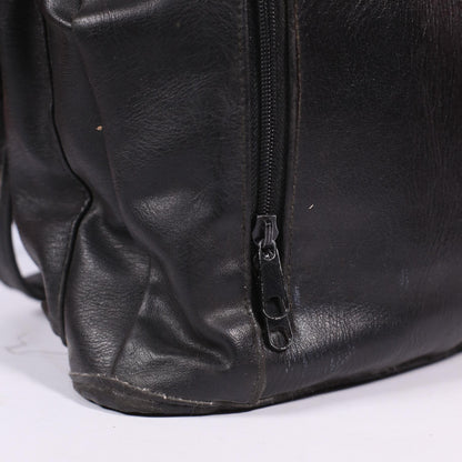 Rosetti Black Genuine Leather Buckle Strap Bucket Bag