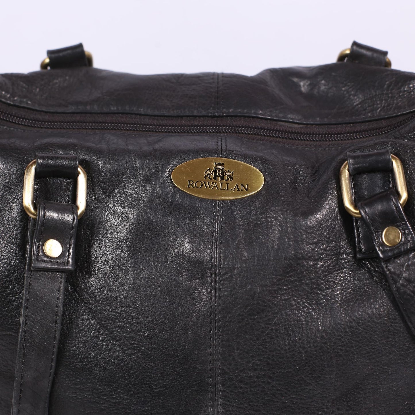 Rowallan Black Leather Bag