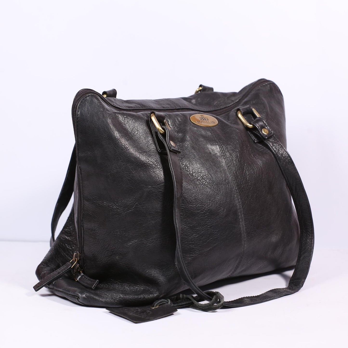 Rowallan Black Leather Bag