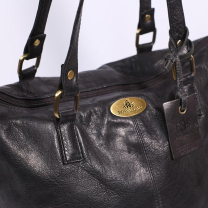 Rowallan Black Leather Bag