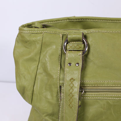 Rosetti Green Genuine Leather Inner Pocket Double Handle Shoulder Handbag