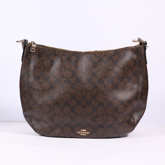 COACH F34899 Brown PVC One Shoulder Signature Bag