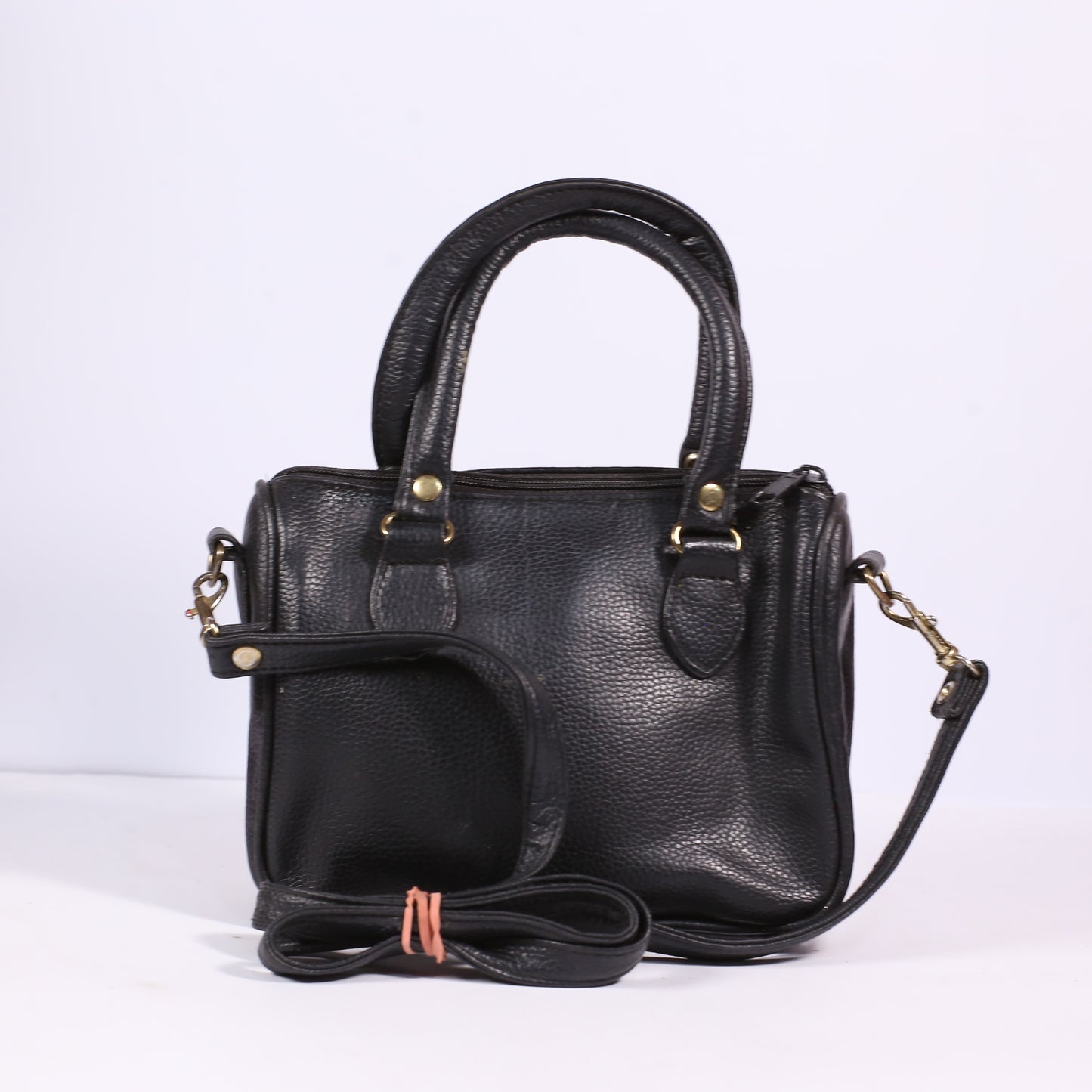 Chateau Black Leather Satchel Bag