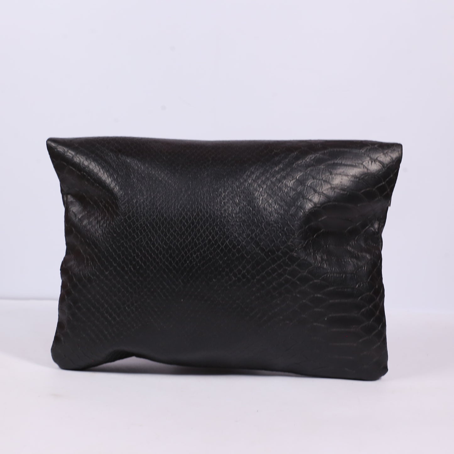 Atmosphere Black Python Snake Clutch Cosmetic Bag Zip Closure