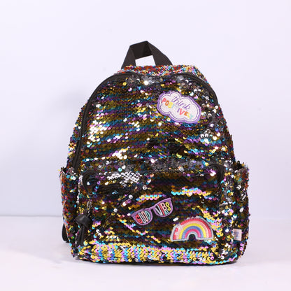 Multi-colored Flippable Sequins Backpack By Think Positive