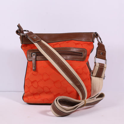 Chaps Orange Crossbody Purse Magnetic Snap Closure Shoulder Handbag