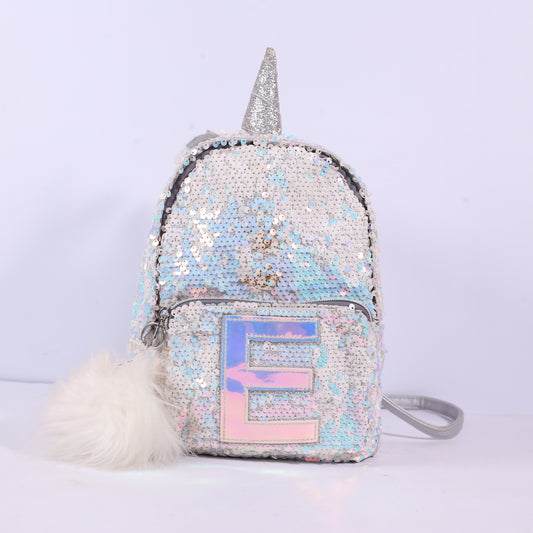 Justice MINI Sequin Flip Sequin Initial Backpack