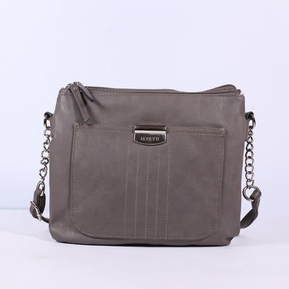 Rosetti Gray Faux Leather Shoulder Bag