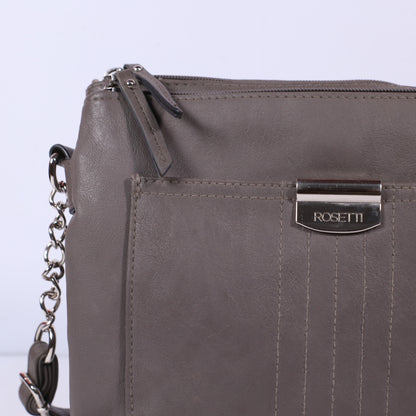 Rosetti Gray Faux Leather Shoulder Bag