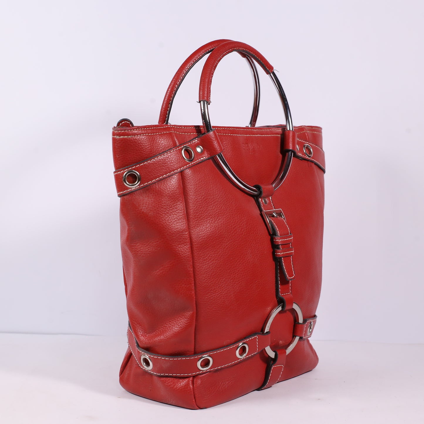 Prada Milano Faux Leather Red Handbag