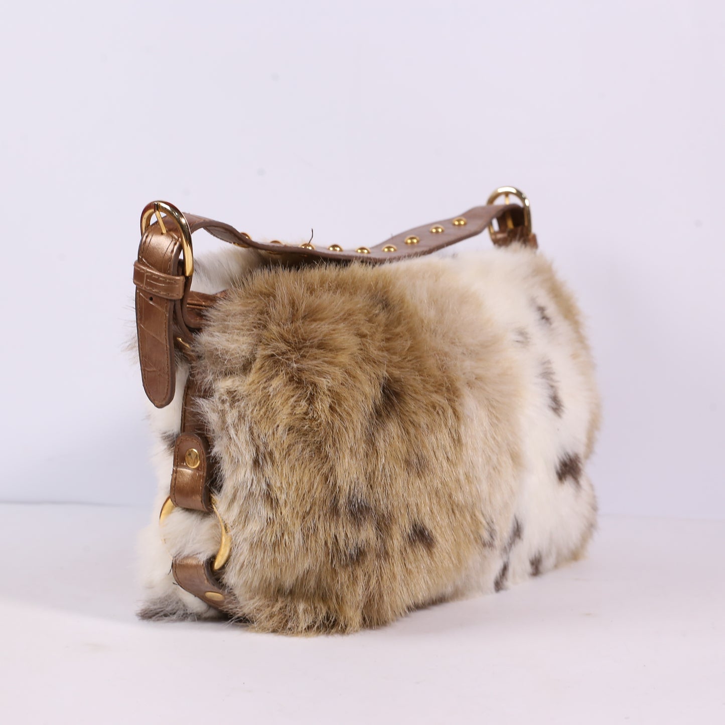 Pritzi FUR LEATHER HOBO SLOUCHY SHOULDER BAG