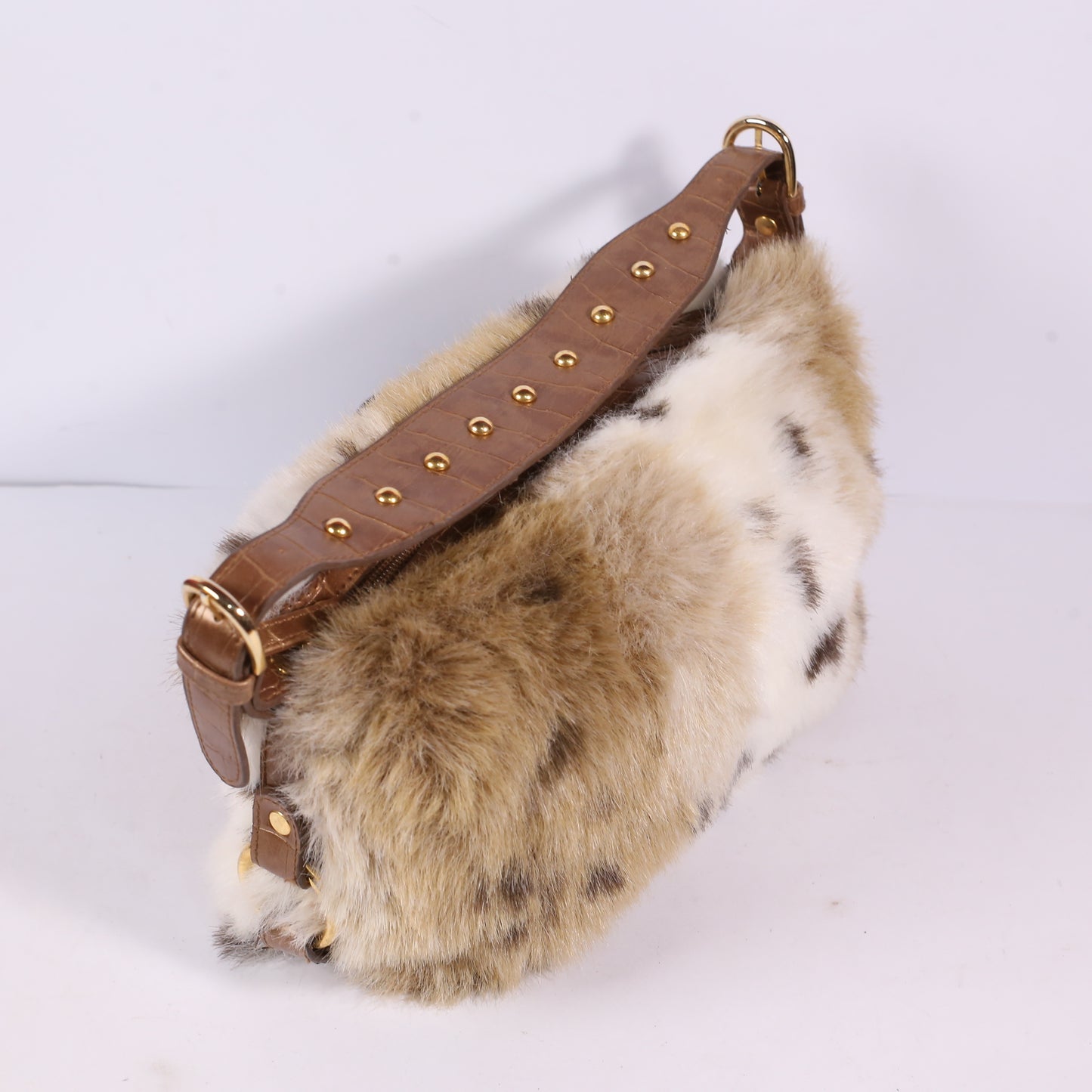 Pritzi FUR LEATHER HOBO SLOUCHY SHOULDER BAG