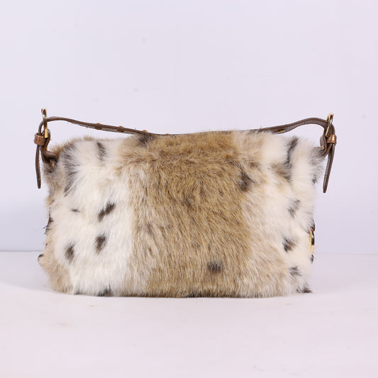 Pritzi FUR LEATHER HOBO SLOUCHY SHOULDER BAG