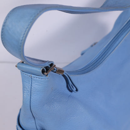 Sonoma Dusty Blue Leather Drawstring Bucket Shoulder Bag