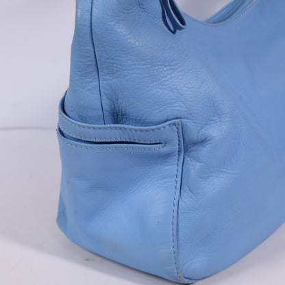 Sonoma Dusty Blue Leather Drawstring Bucket Shoulder Bag