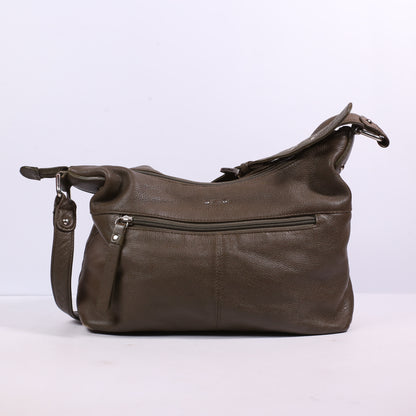 Stone Mountain Double Handle Pebbled Medium Leather Hobo Bag