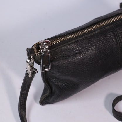 Lecxci Black Leather Long Wallet