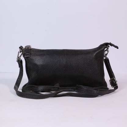 Lecxci Black Leather Long Wallet