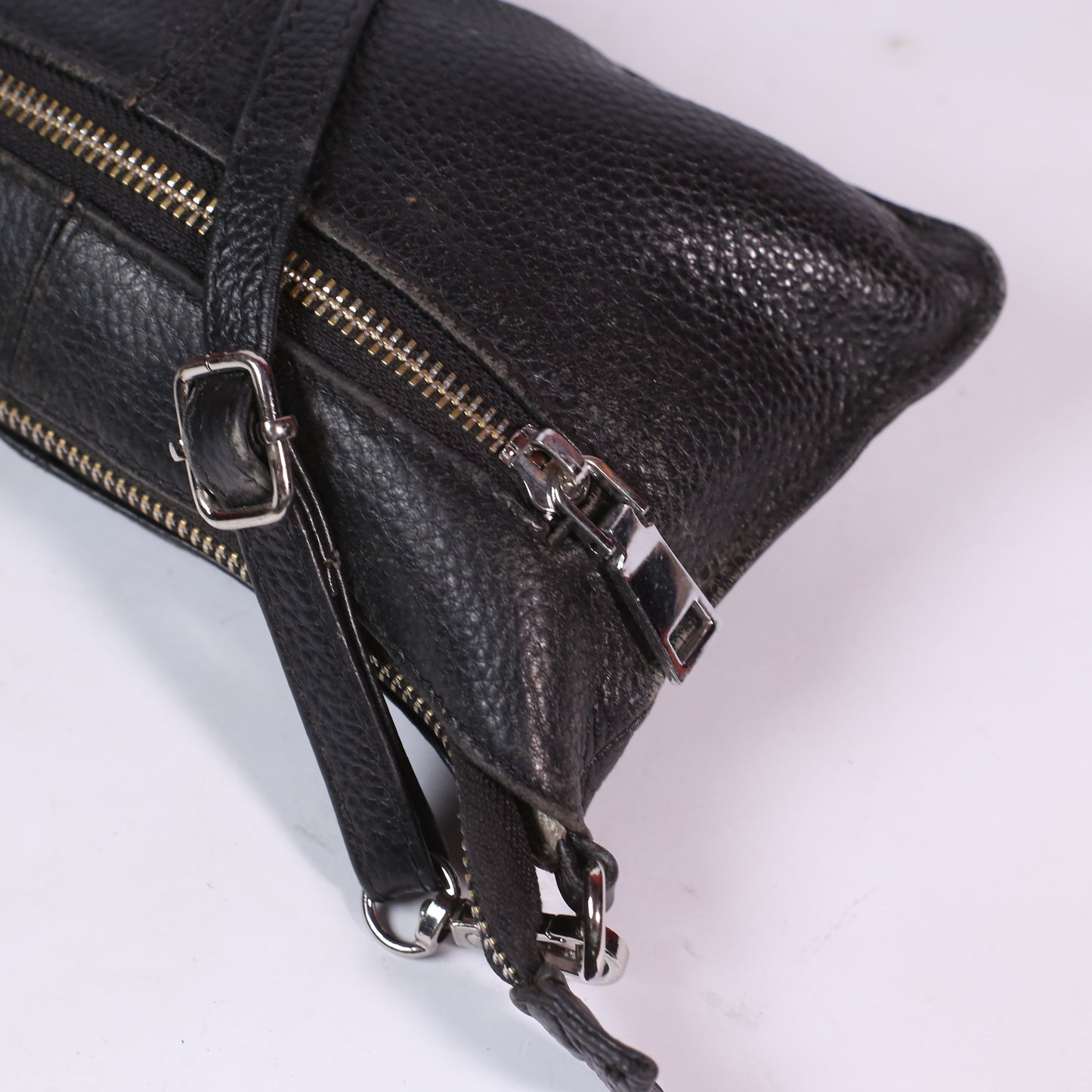 Lecxci Black Leather Long Wallet