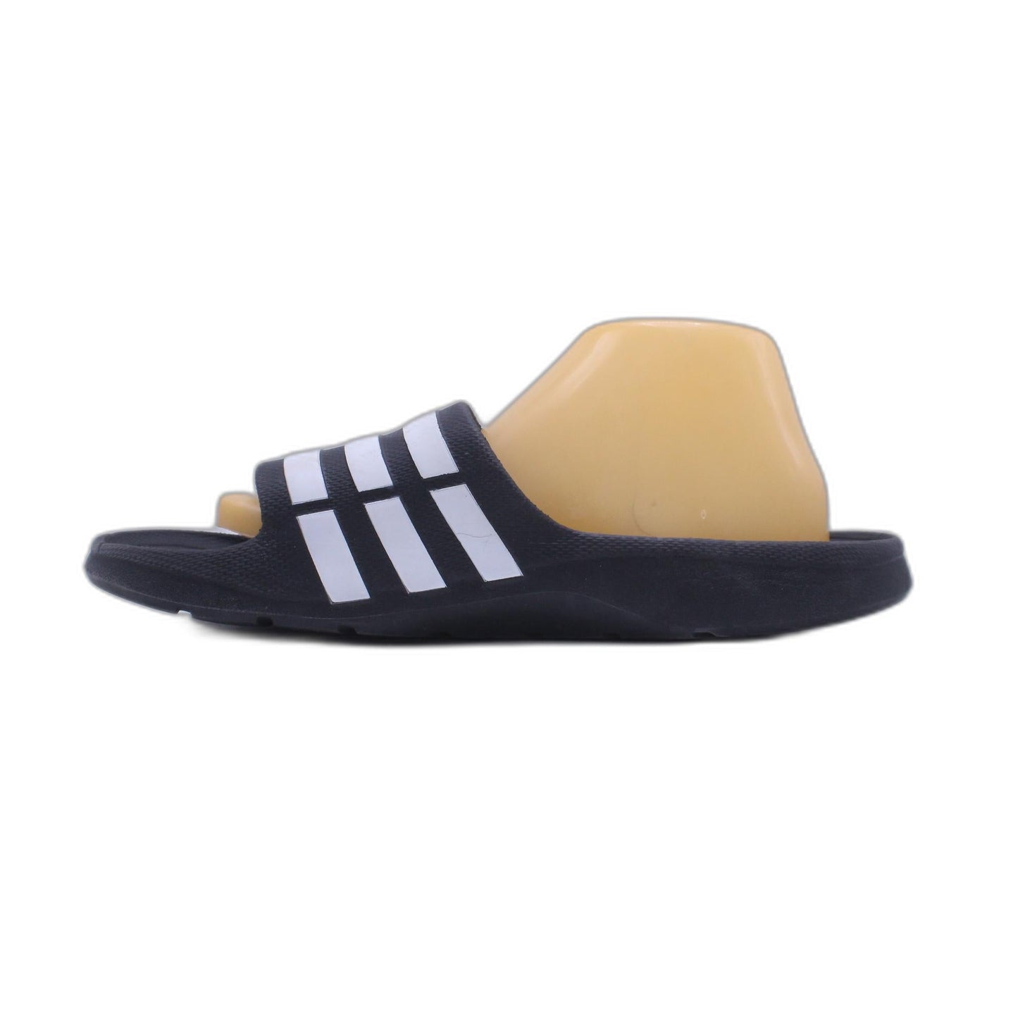 Adidas Sandal Black White Stripe Slides