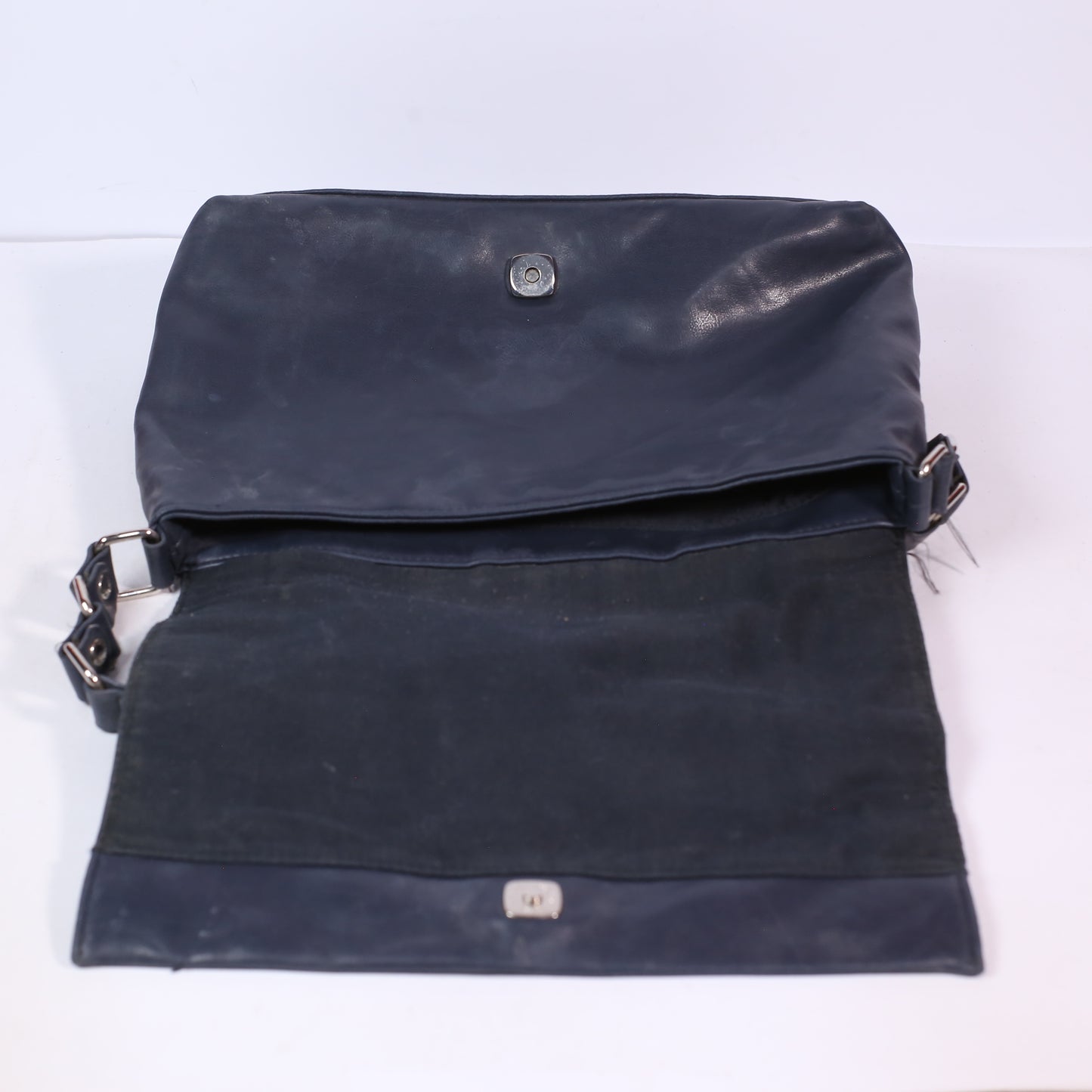 Tommy Hilfiger Blue Pebbled Leather Handbag